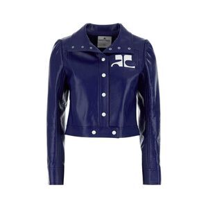 Courreges Women Blue Vinyl Blazer